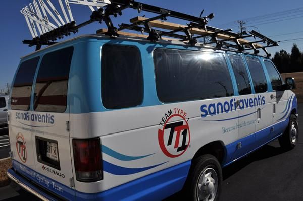 A Team Type 1 team van with the squad's 2011 graphics.