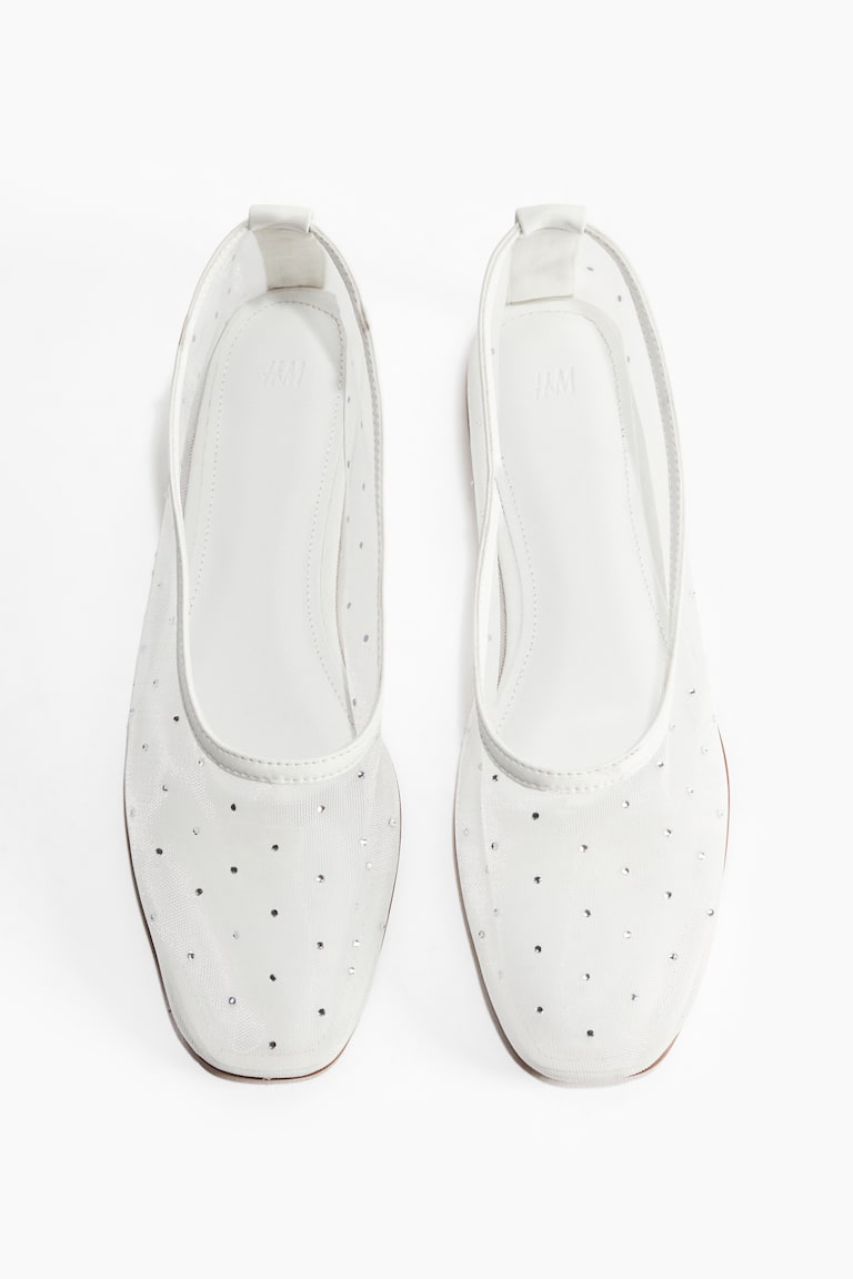 Rhinestone-Embellished Ballet Flats