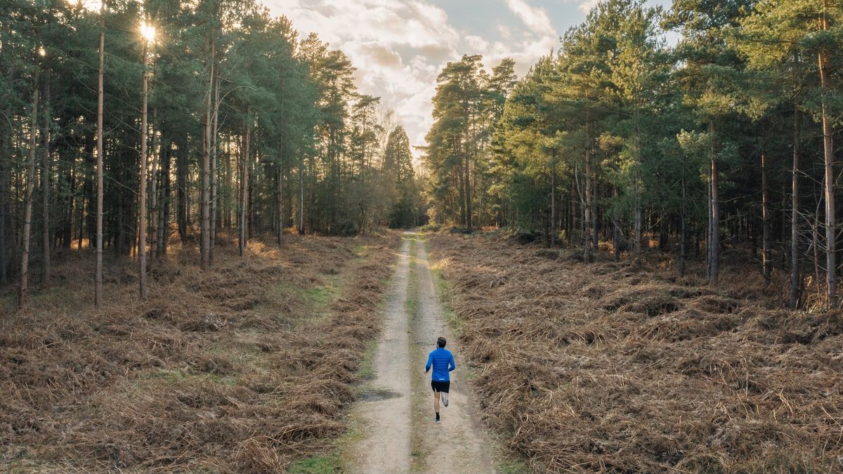 man running on trail