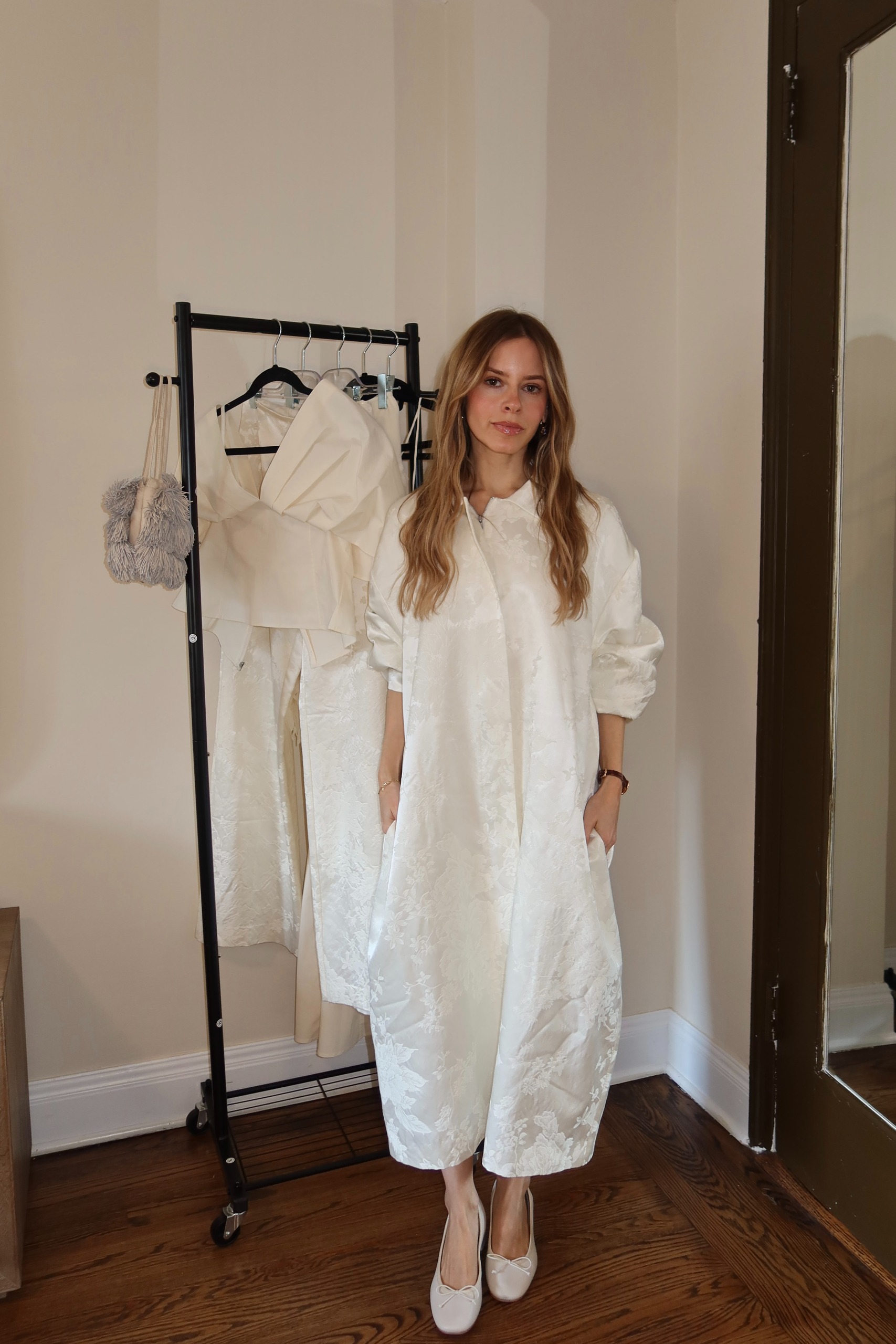 Nikki tries on pieces from St. Agni's bridal capsule.