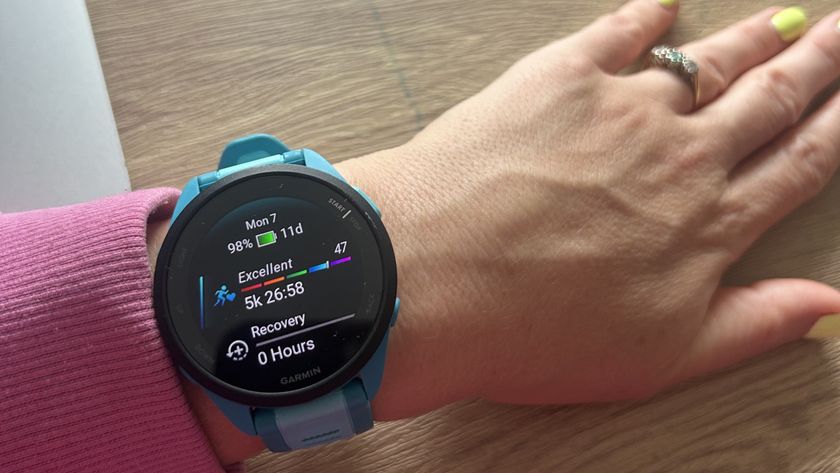 Running watch on person&rsquo;s wrist