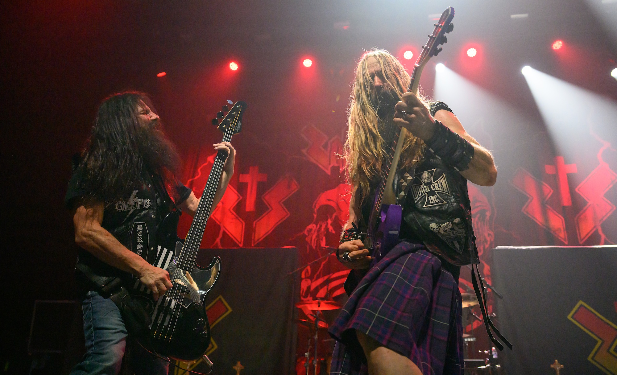John DeServio (left) and Zakk Wylde of Zakk Sabbath perform on stage at the Mission Ballroom in Denver, Colorado on March 6, 2026