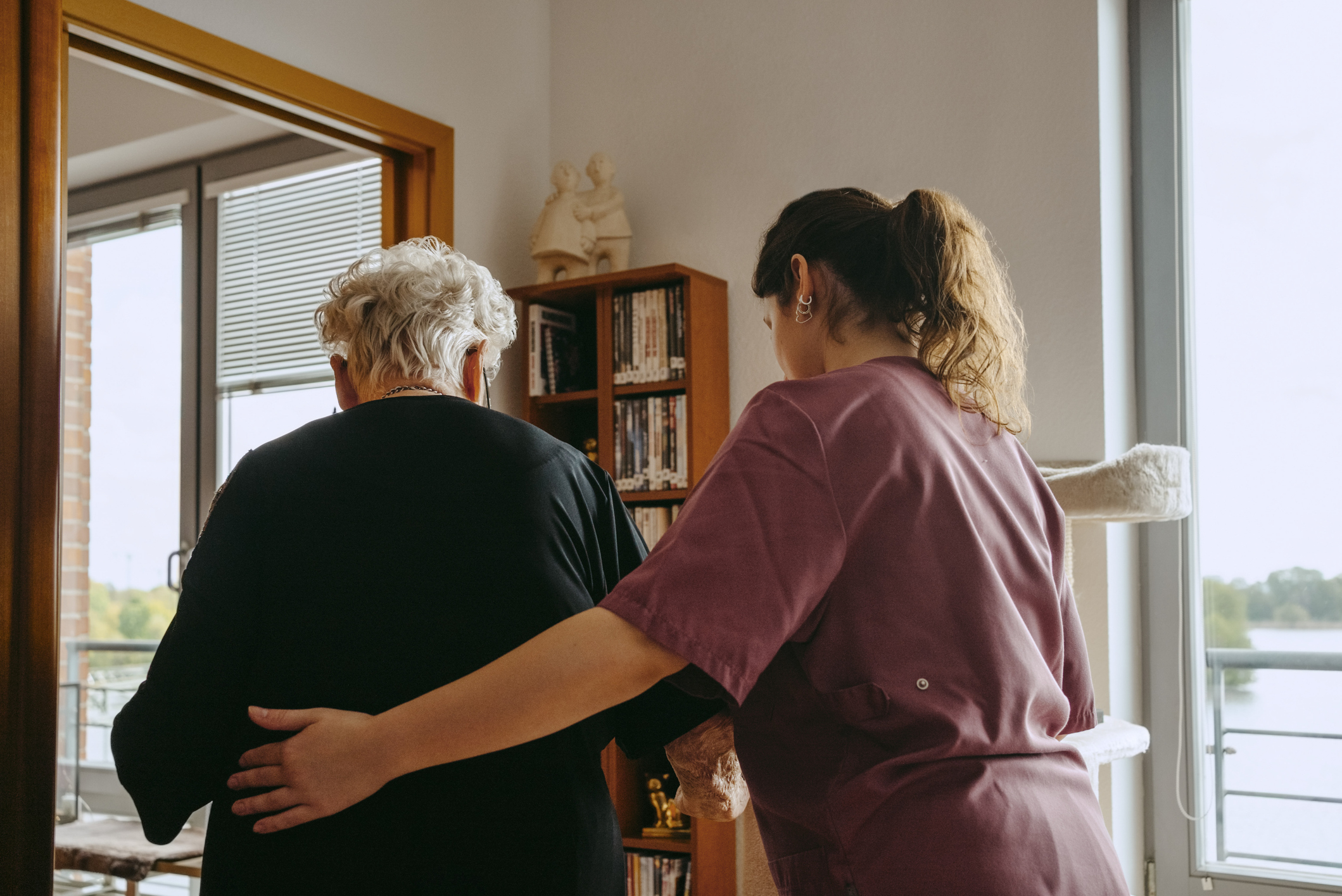 Elderly lady receiving care