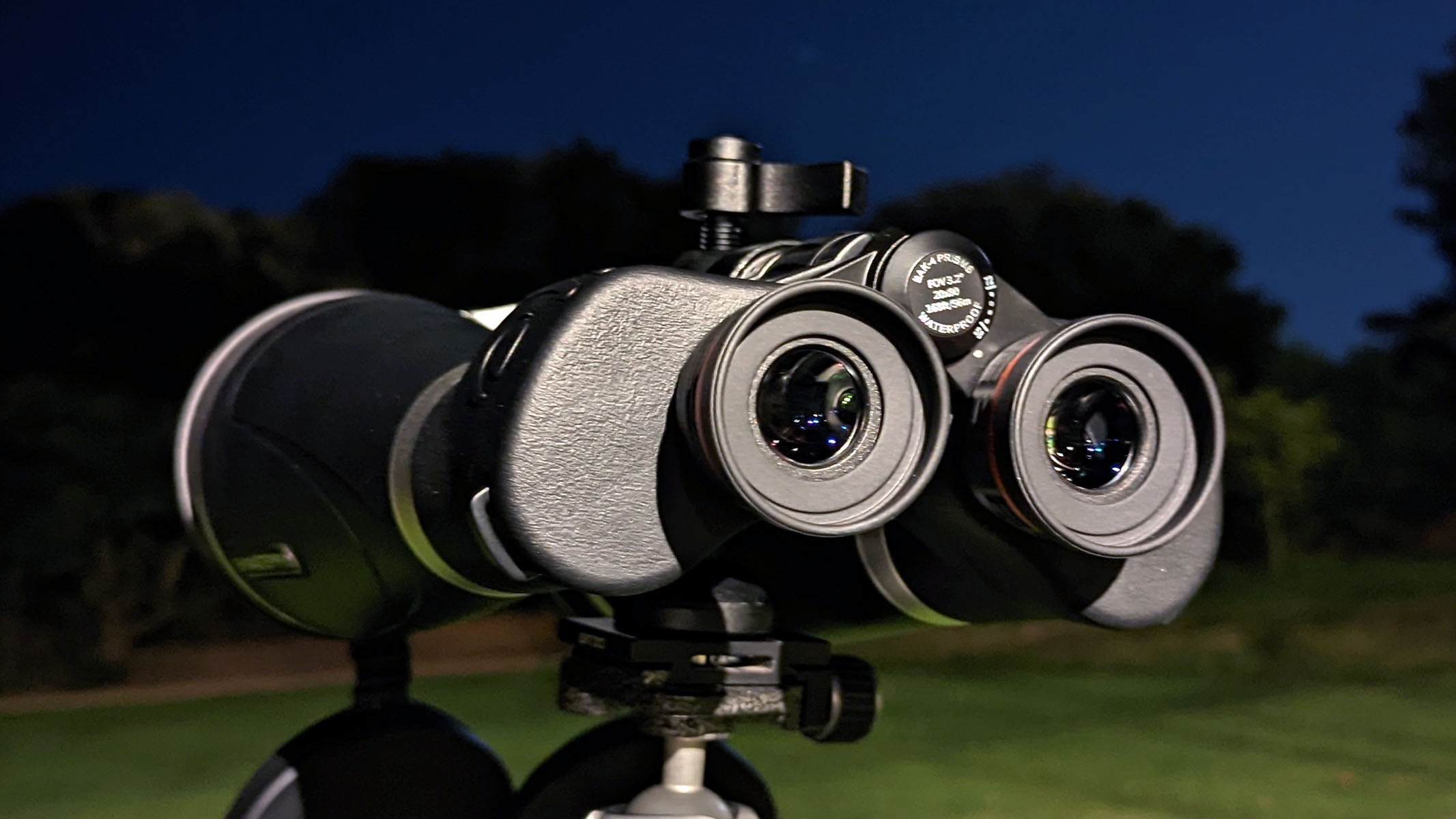 Binocular eyepieces at night
