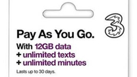 Three Mobile 12 GB Data Pay As You Go SIM