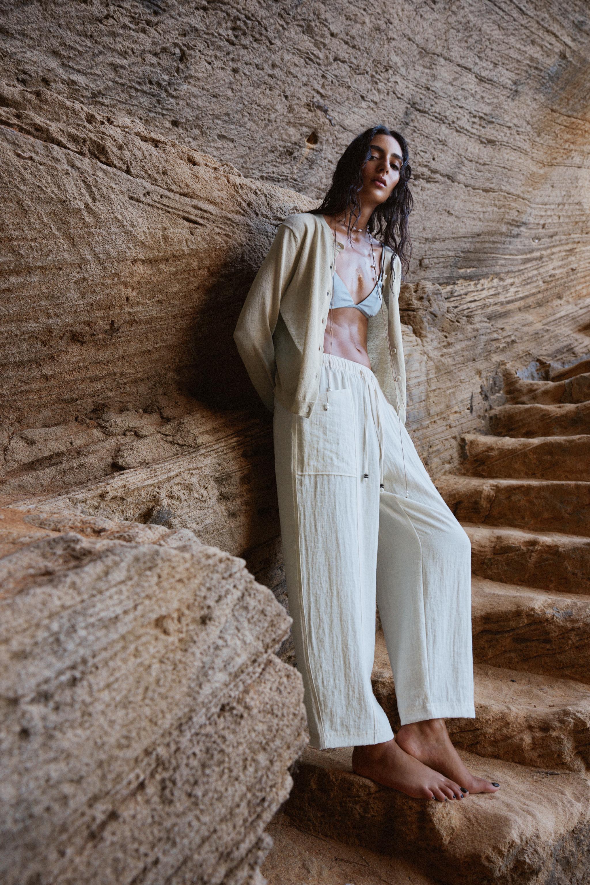 Rustic Elastic Waist Pants