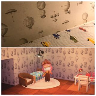 Animal Crossing: Vintage inspired art print wallpaper for a timeless look