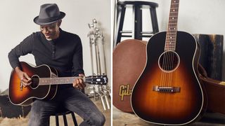 Keb' Mo plays his Gibson signature acoustic guitar (left), Gibson's Keb’ Mo’ “3.0” 12-Fret J-45