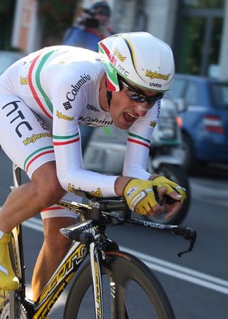 Italian champion Marco Pinotti (Columbia) races the GP Stresa