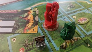 Jurassic World: The Legacy of Isla Nublar board and pieces