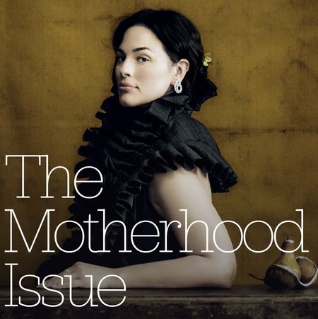 Ashley Graham with The Motherhood Issue overlaid
