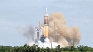 The last Delta IV Heavy rocket lifts off April 9, 2024. 