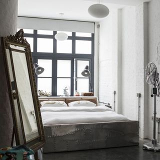 bedroom with white walls