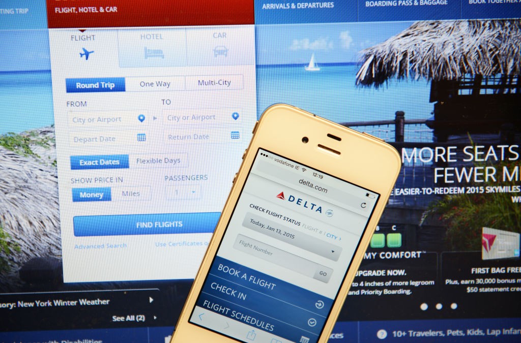 Delta Airlines Website and IPhone