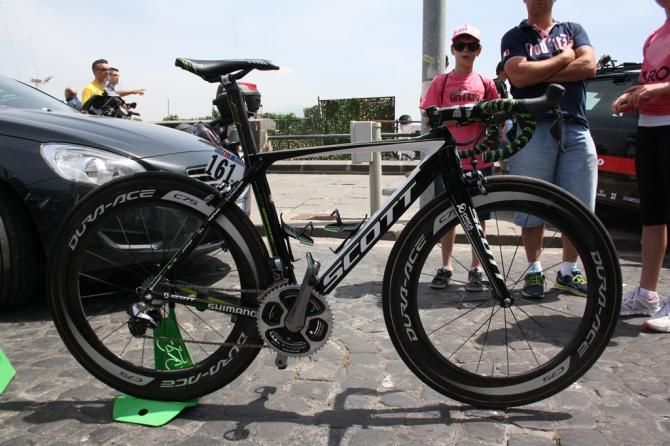 Matt Goss&rsquo;s (Orica-Greenedge) Scott Foil was set up for a fast circuit race on Shimano Dura Ace C75 Wheels