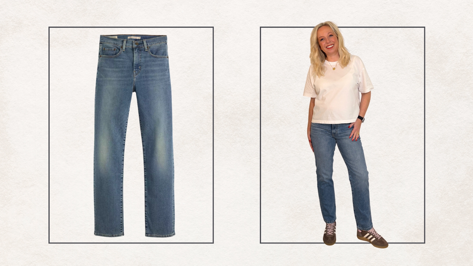 Antonia Kraskowski wearing slimming jeans, Levi's