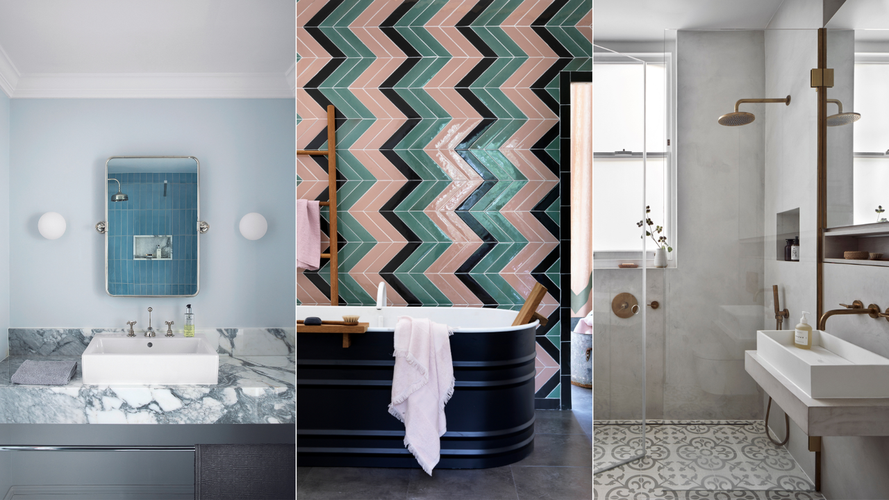 bathroom with statement tiles