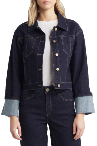 Wit & Wisdom Cuff Crop Denim Jacket (Was $98)