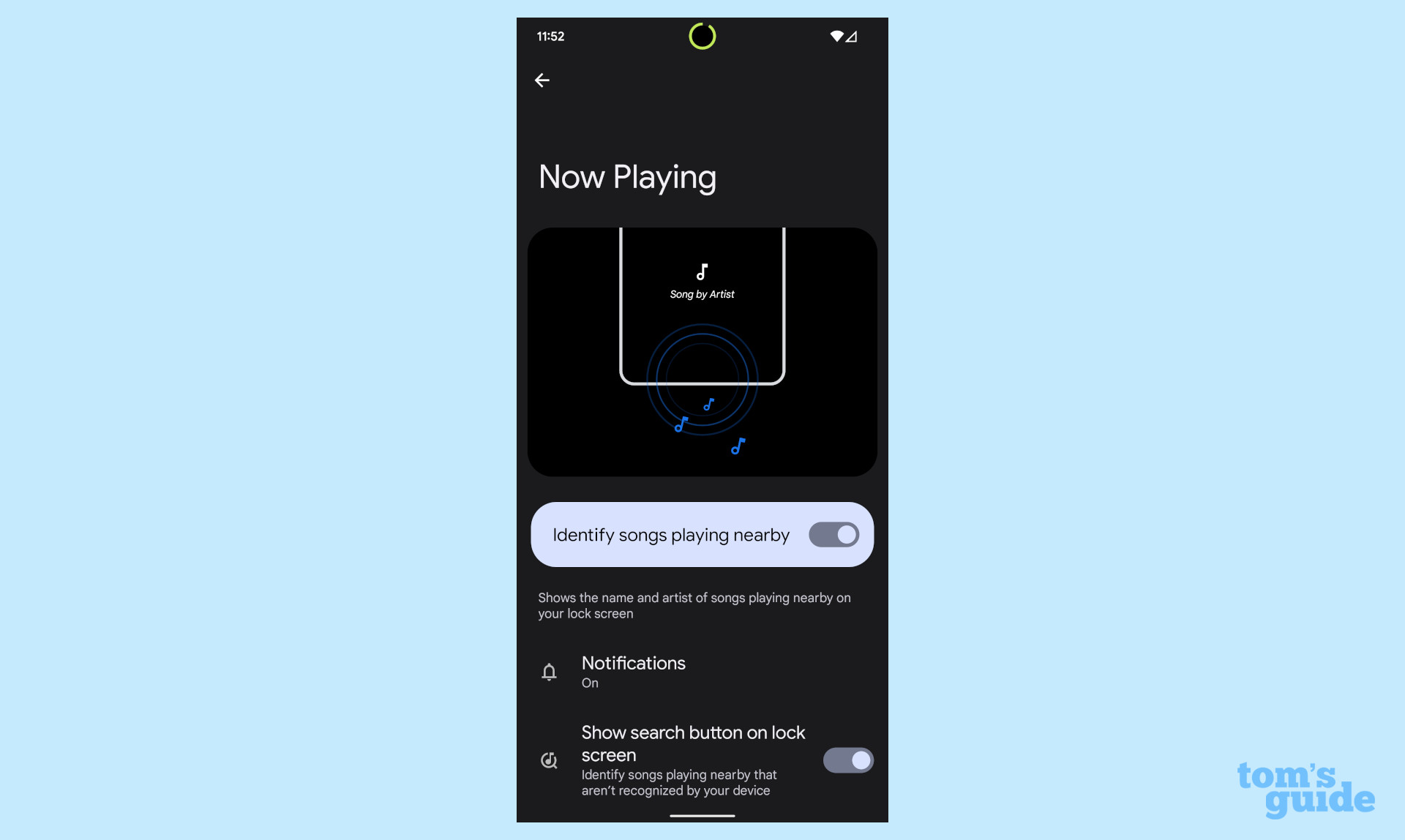pixel 6 features to enable: now playing