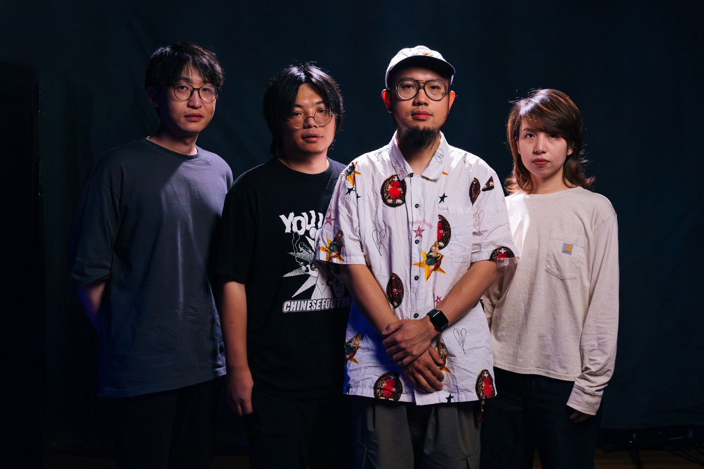 Press shot of four-piece band Chinese Football