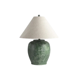 table lamp with green ceramic base