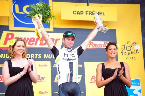 Mark Cavendish (HTC-Highroad) on the podium