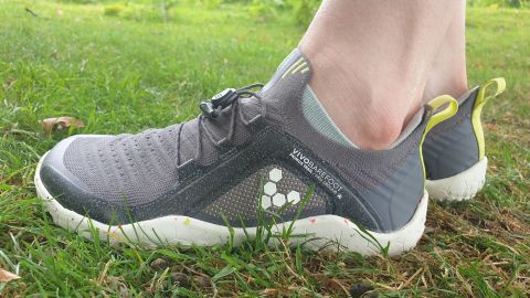 Vivobarefoot shoes on grass