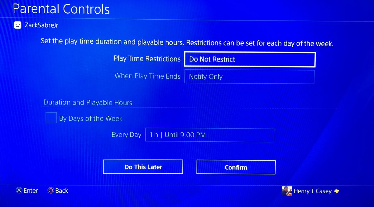 how to set time limits on playstation 4