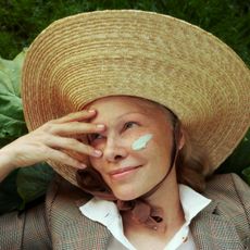 Campaign photos of Pamela Anderson for Sonsie's new Adapt Cream 