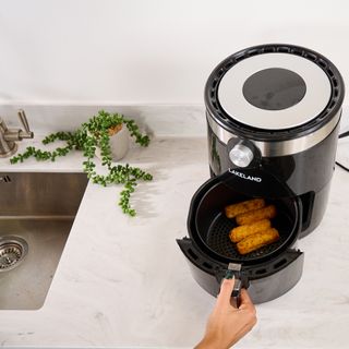 Image of Lakeland air fryer being used at test centre