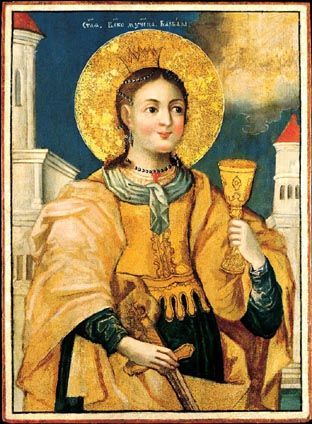 Russian icon of Saint Barbara.