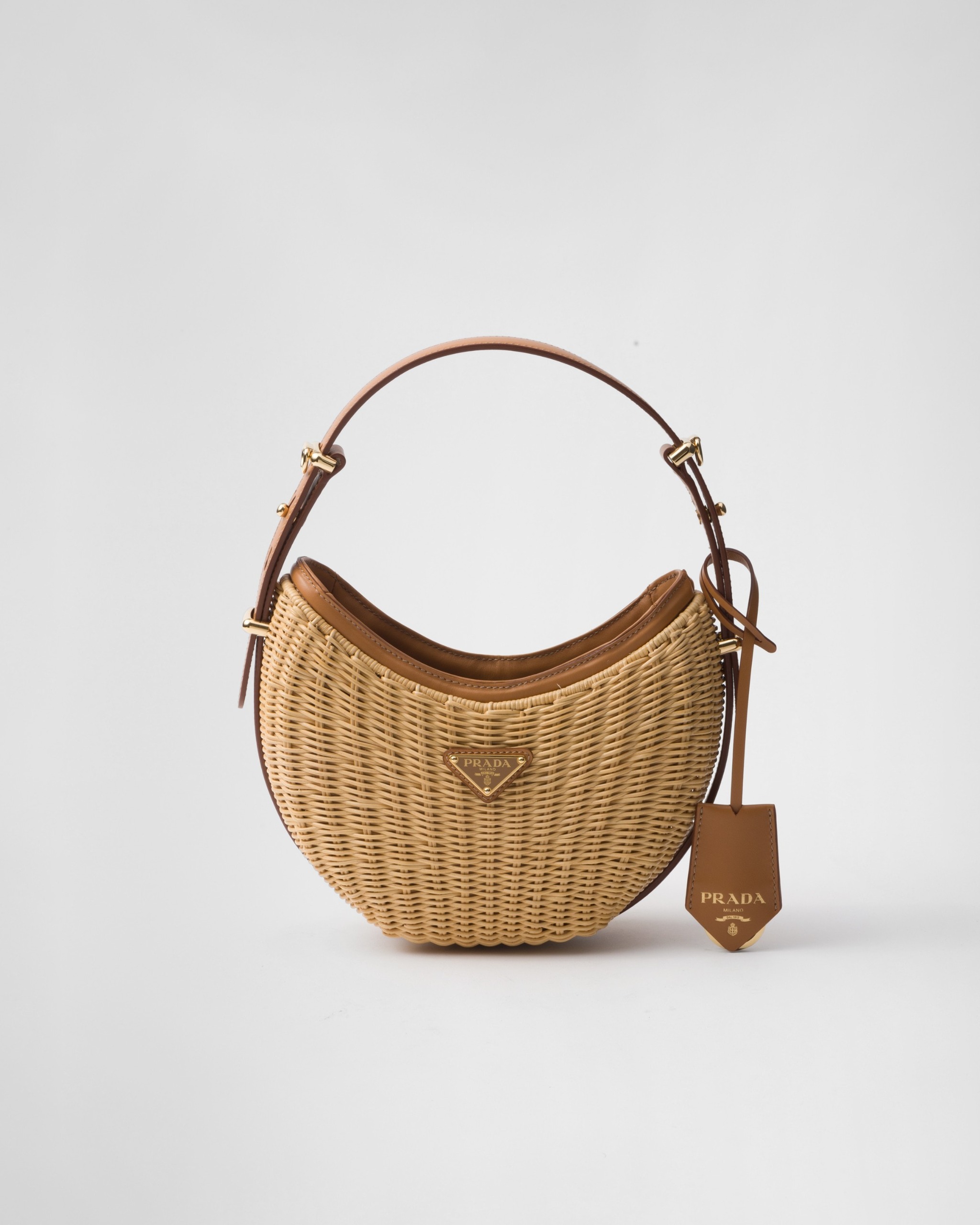 Wicker and Leather Prada Arqu&amp;eacute; Bag