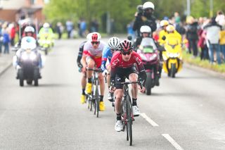 Eddie Dunbar on the attack at the Tour de Yorkshire.