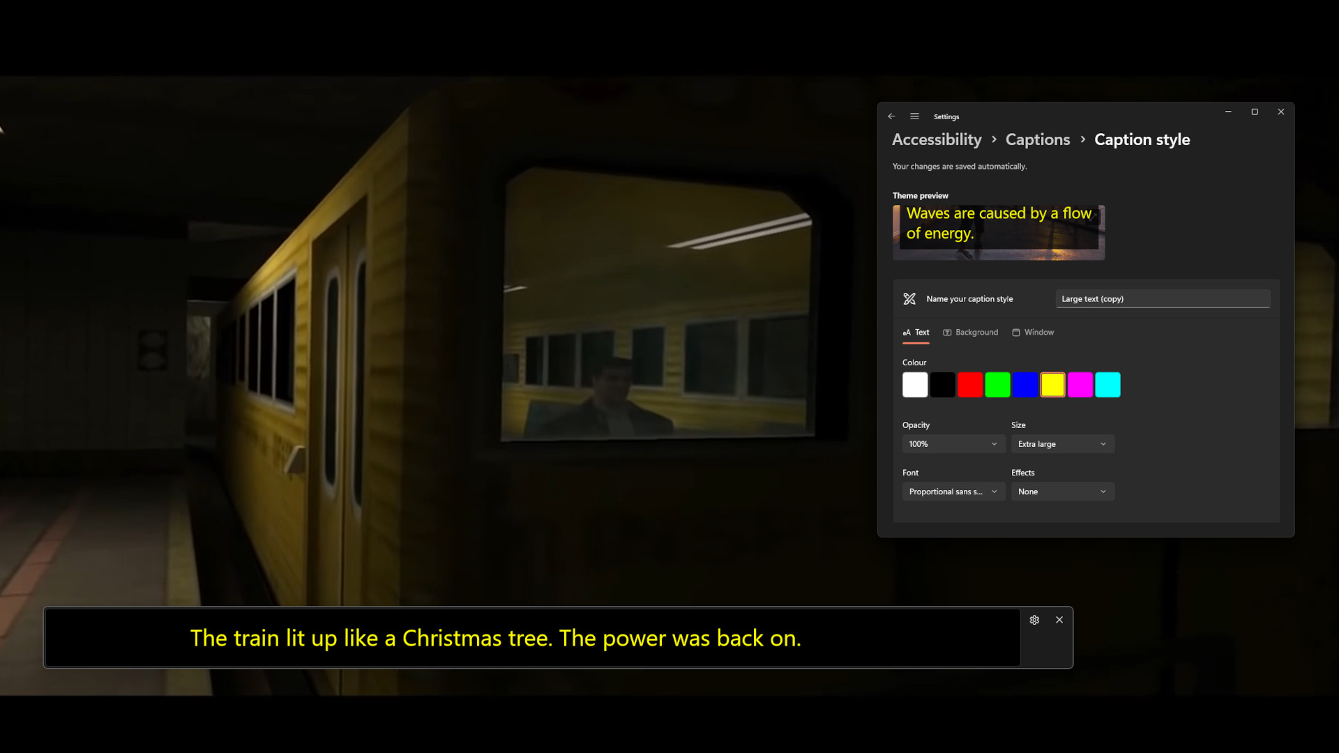 Max Payne com legendas geradas por Live Captions.