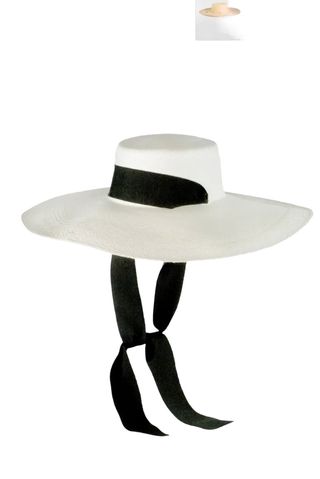 Cordovan Straw Large Brim Hat With Velvet Band