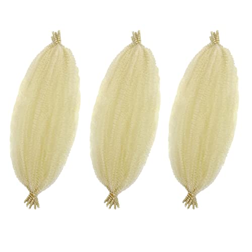 Blonde Marley Twist Braiding Hair 16 Inch Marley Hair 613 Faux Locs Soft Locs Butterfly Locs Crochet Hair for Black Women Kinky Afro Twist Hair Extensions(3packs,613#)
