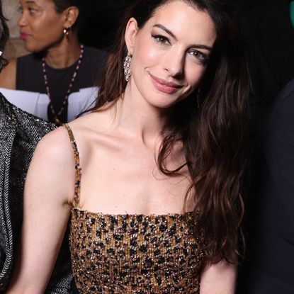 Anne Hathaway attends the Valentino Haute Couture Spring Summer 2023 show as part of Paris Fashion Week on January 25, 2023 in Paris, France
