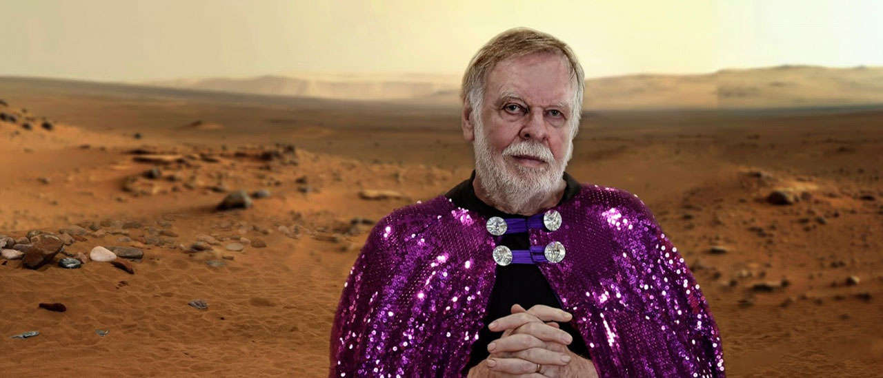 Rick Wakeman standing on Mars