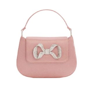 Mango Rhinestone Bow Flap Bag 