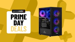Yeyian Yumi gaming PC on a yellow background with Prime Day badge