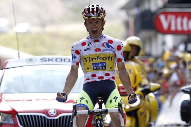Rafal Majka enjoys winning the stage.