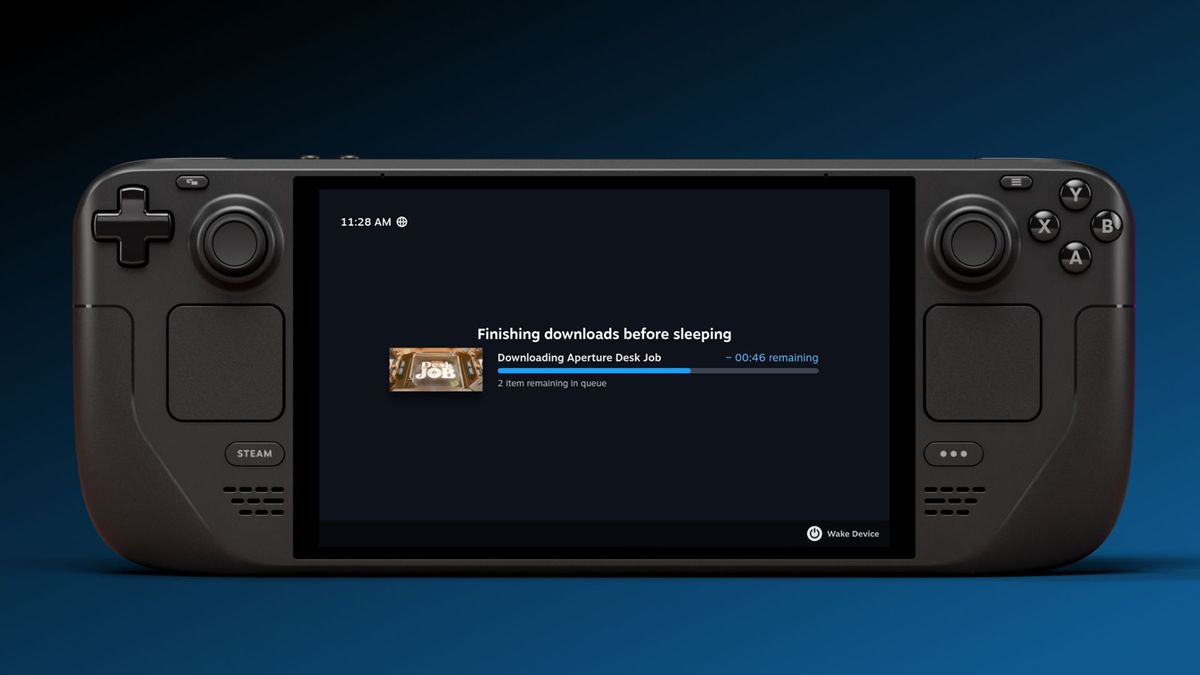 Steam Deck introduces screen-off downloads, helps preserve OLED screen life — users can now download large titles with the handheld in low-power mode and have a new game ready to go when they turn it on