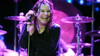 Ozzy Osbourne onstage with Black Sabbath in 2012
