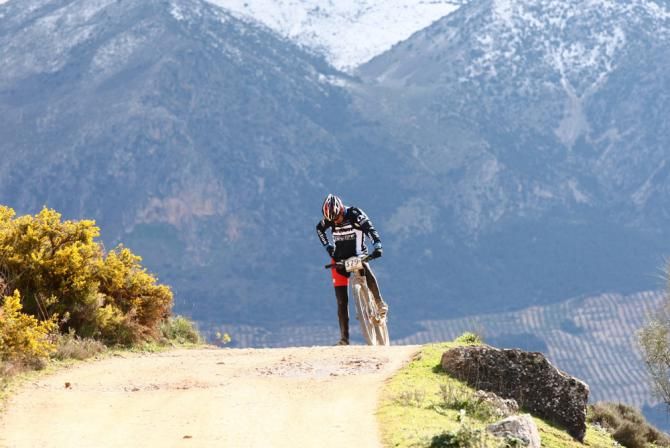 A rider stops for a breather during stage 4.
