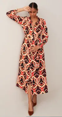 Midi Length Long Sleeve Belted Shirt Dress £54/$68 | Next&nbsp;