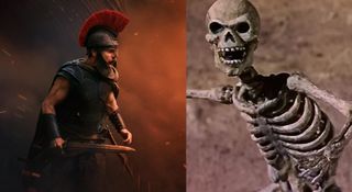 Images from The Odyssey poster and a stopmotion skeleton from Jason and the Argonauts