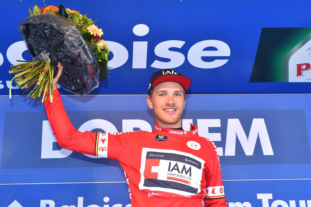 Matthias Br&auml;ndle (IAM Cycling) leads the Tour of Belgium