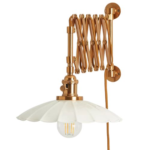 Anthropologie, Greta Scalloped Accordian Plug-In Sconce Wall Light