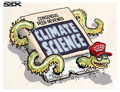 Political Cartoon U.S. Global climate change Trump science