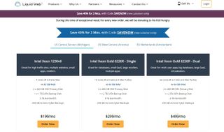 Liquid Web's pricing plans for dedicated servers
